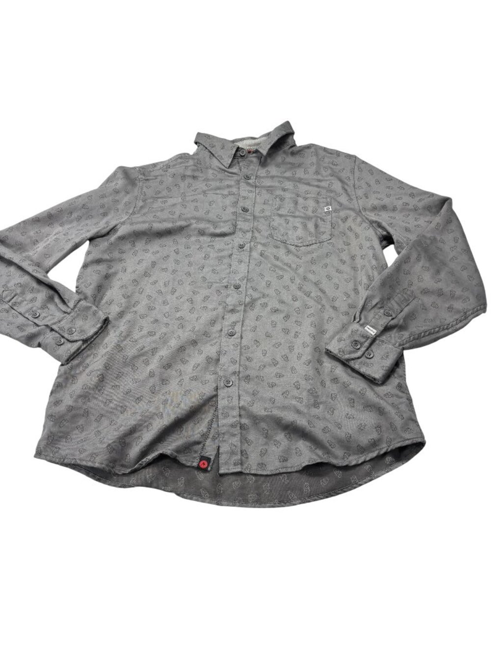 Marmot Mens Long Sleeve Button-Up Shirt With Subtle Print - Size L - Gray